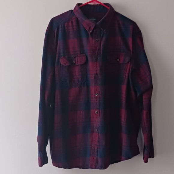 Mens Shirt Faded Glory Button Down Casual Flannel Plaid Long Sleeve Size XL - Picture 1 of 6